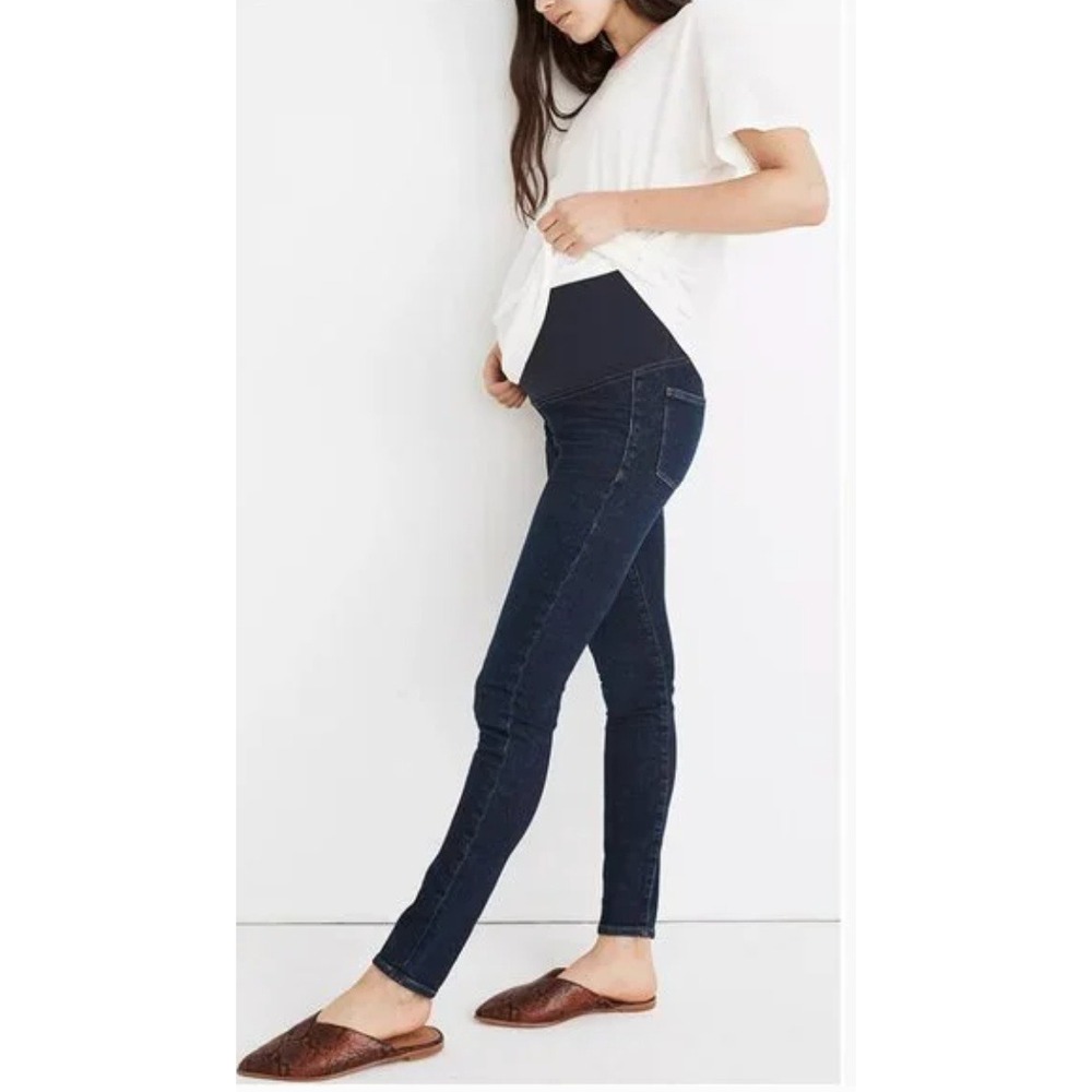 Madewell Maternity Skinny Jeans‎ Ripped Distressed Gray Wash Denim